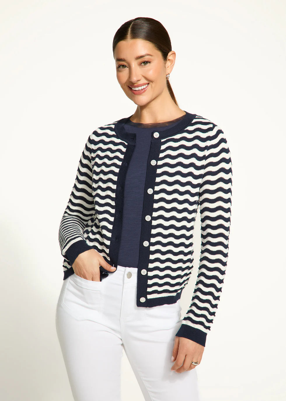 Wave Stitch Cardigan 118464