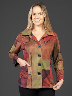 Printed Suede Jacket V2884