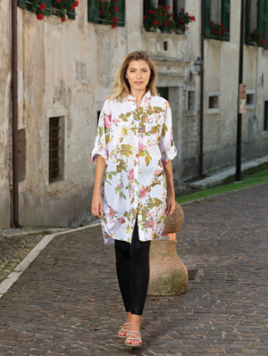 Rose Print Long Blouse C5255