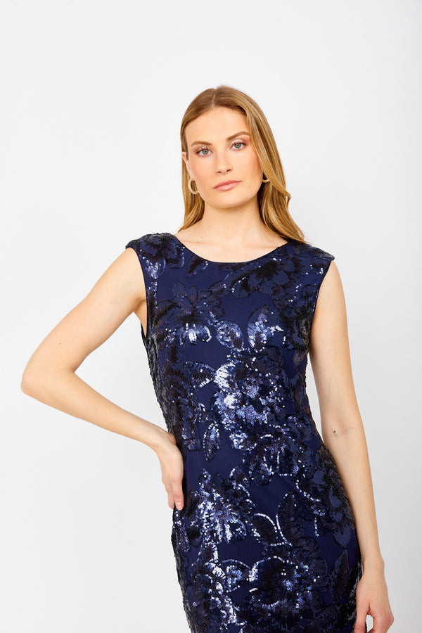 Floor-length Sequined Dress Style 249421