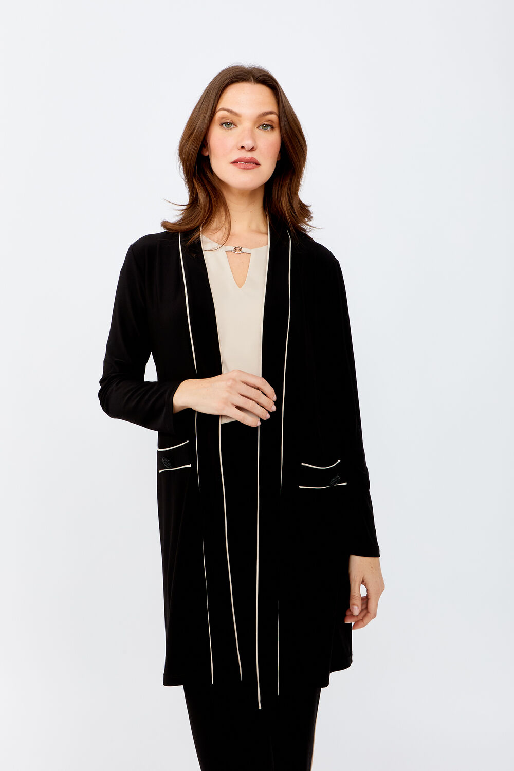 Relaxed Fit Open Front Blazer Style 243019