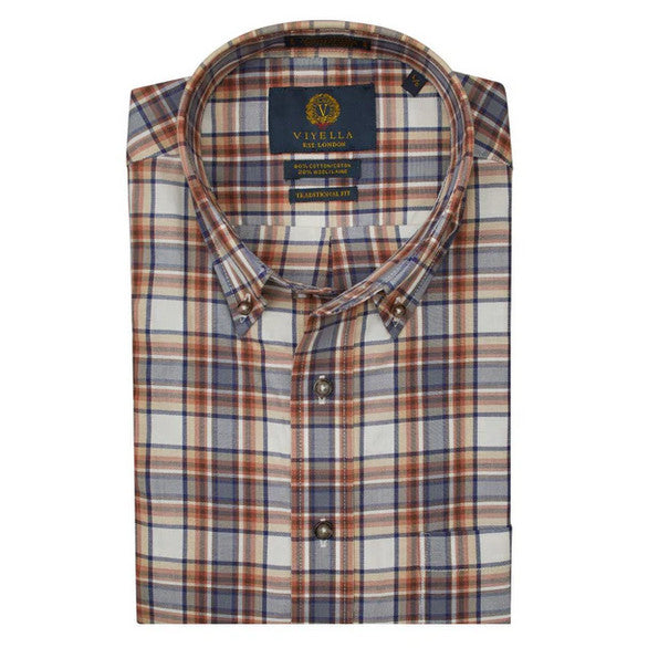 Cotton Wool Blend Button Down Shirt 653431 - Main Image