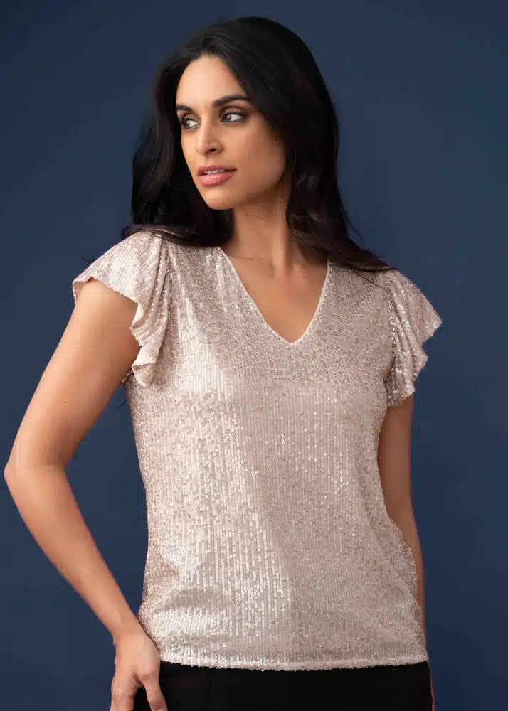 Sequin Top With Sleeve EW33160