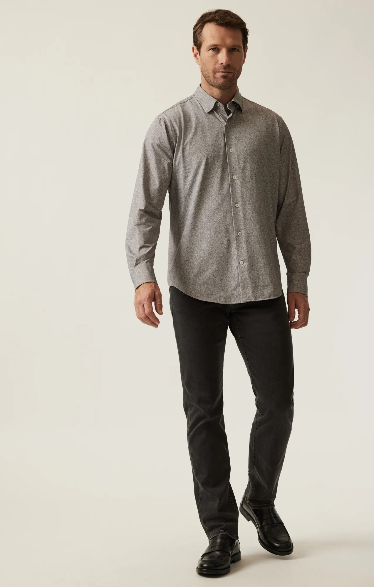 Pied Poule Shirt In Grey Melange H0211073-80018