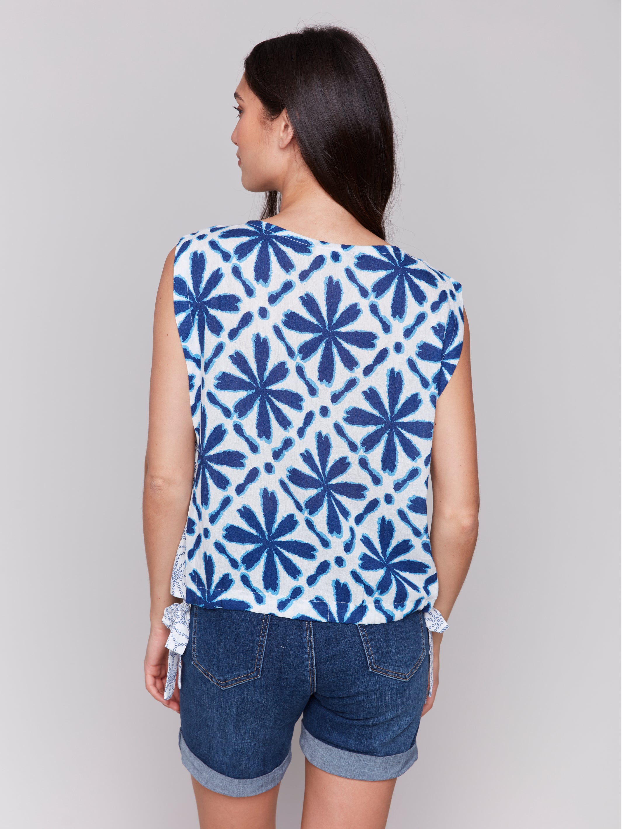 Sleeveless Top With Cord At Sides C4485P/083A