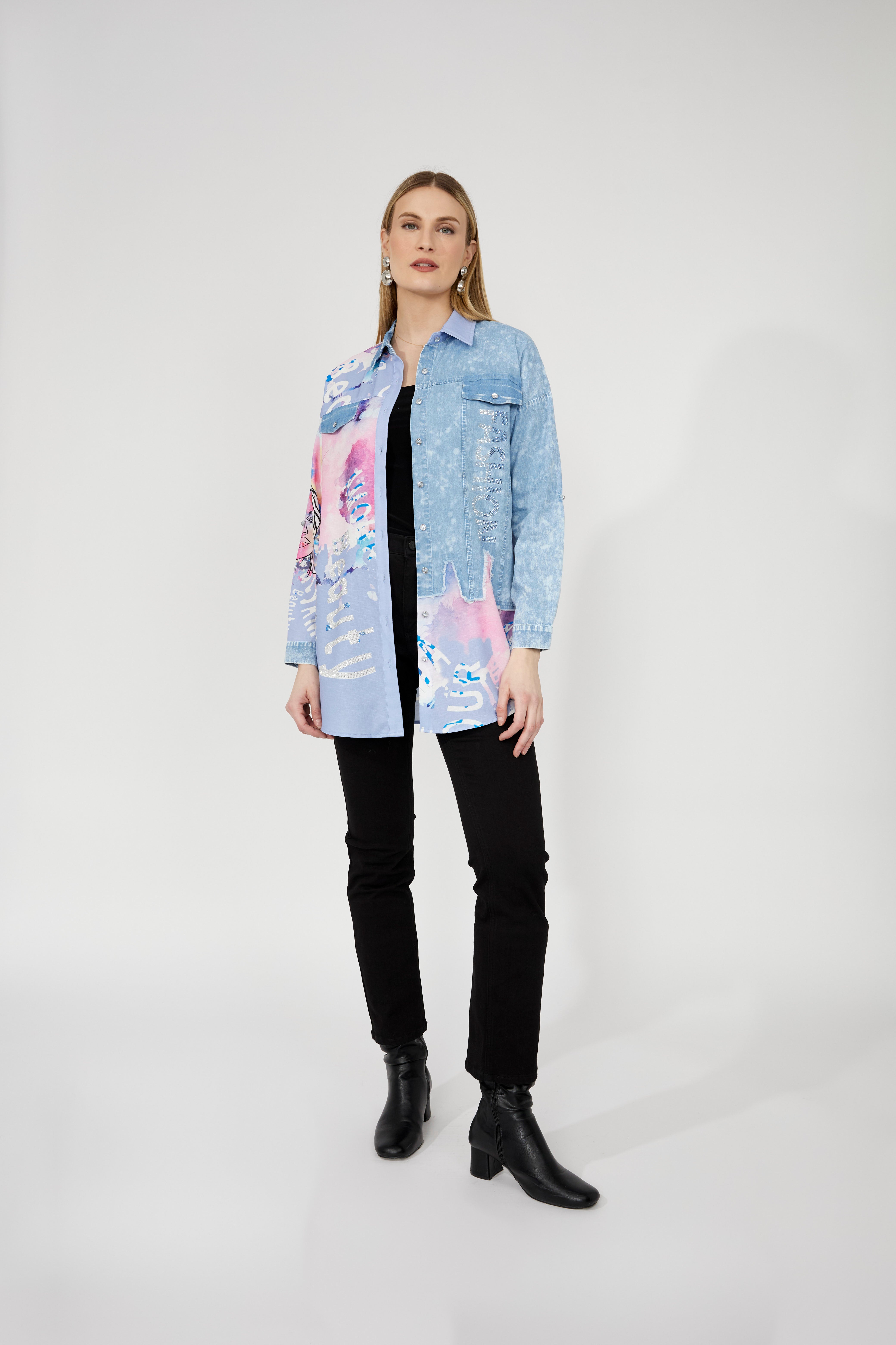 Floral Long-sleeve Shirt Style 243528U