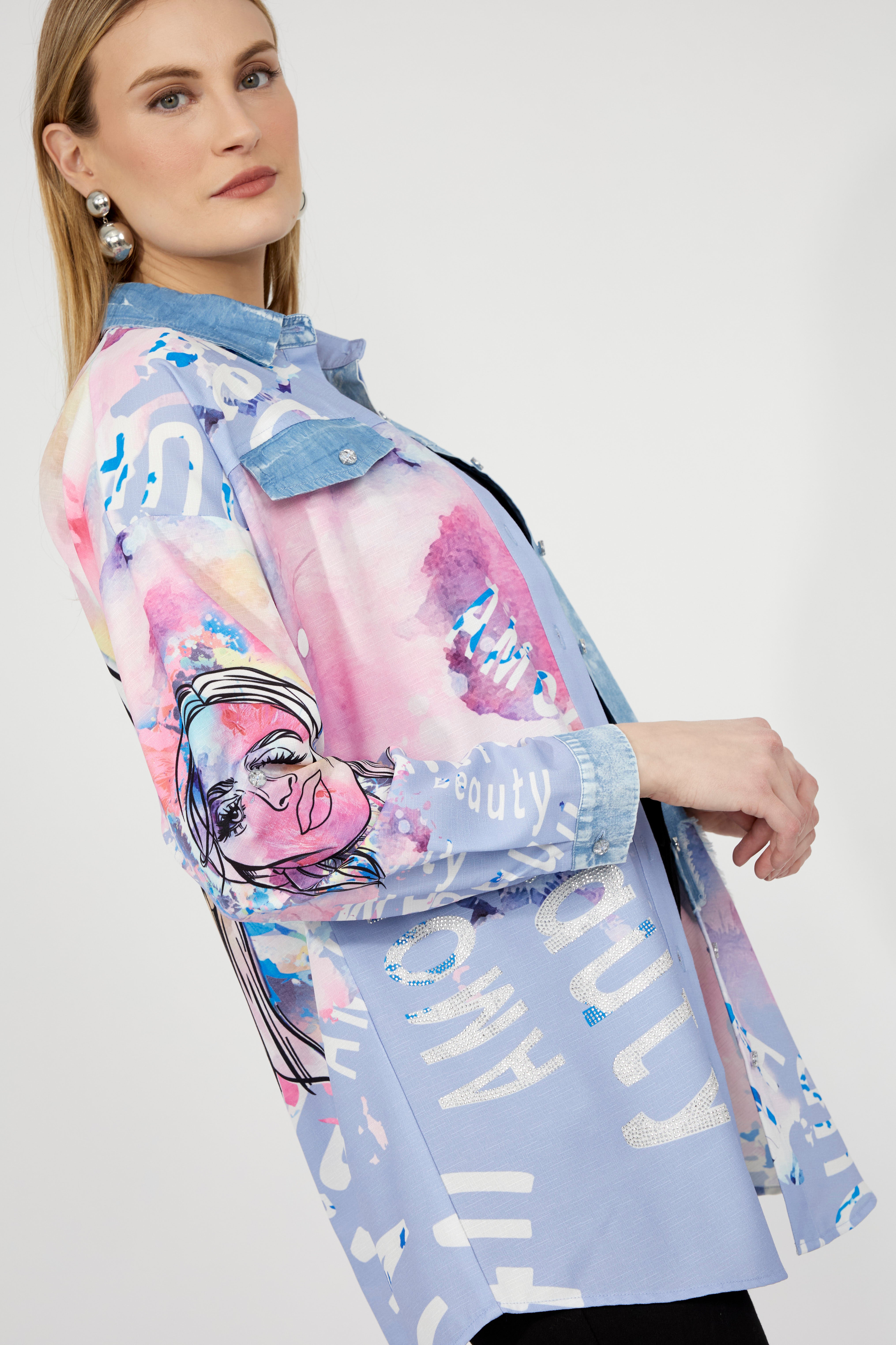 Floral Long-sleeve Shirt Style 243528U