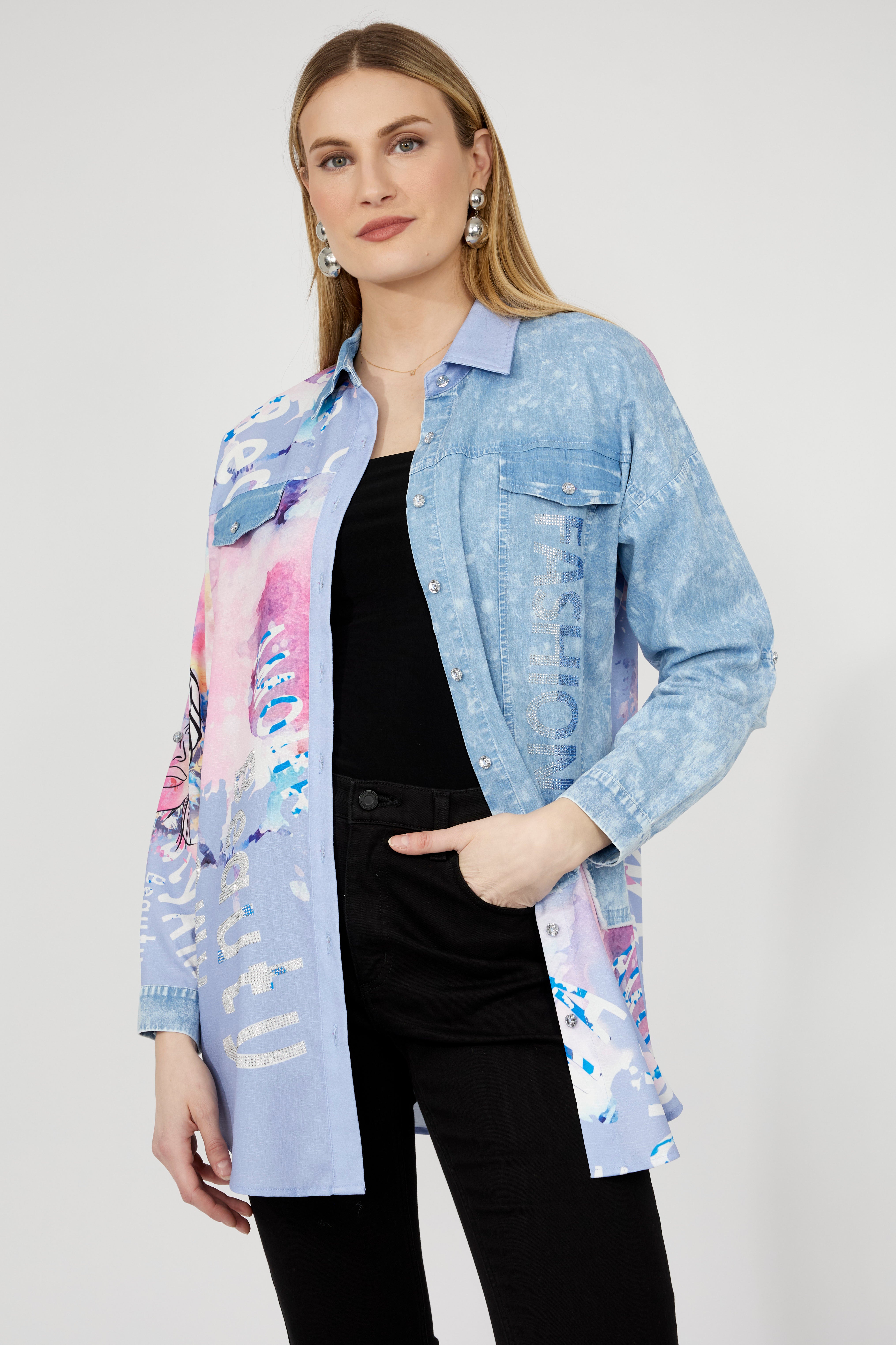 Floral Long-sleeve Shirt Style 243528U