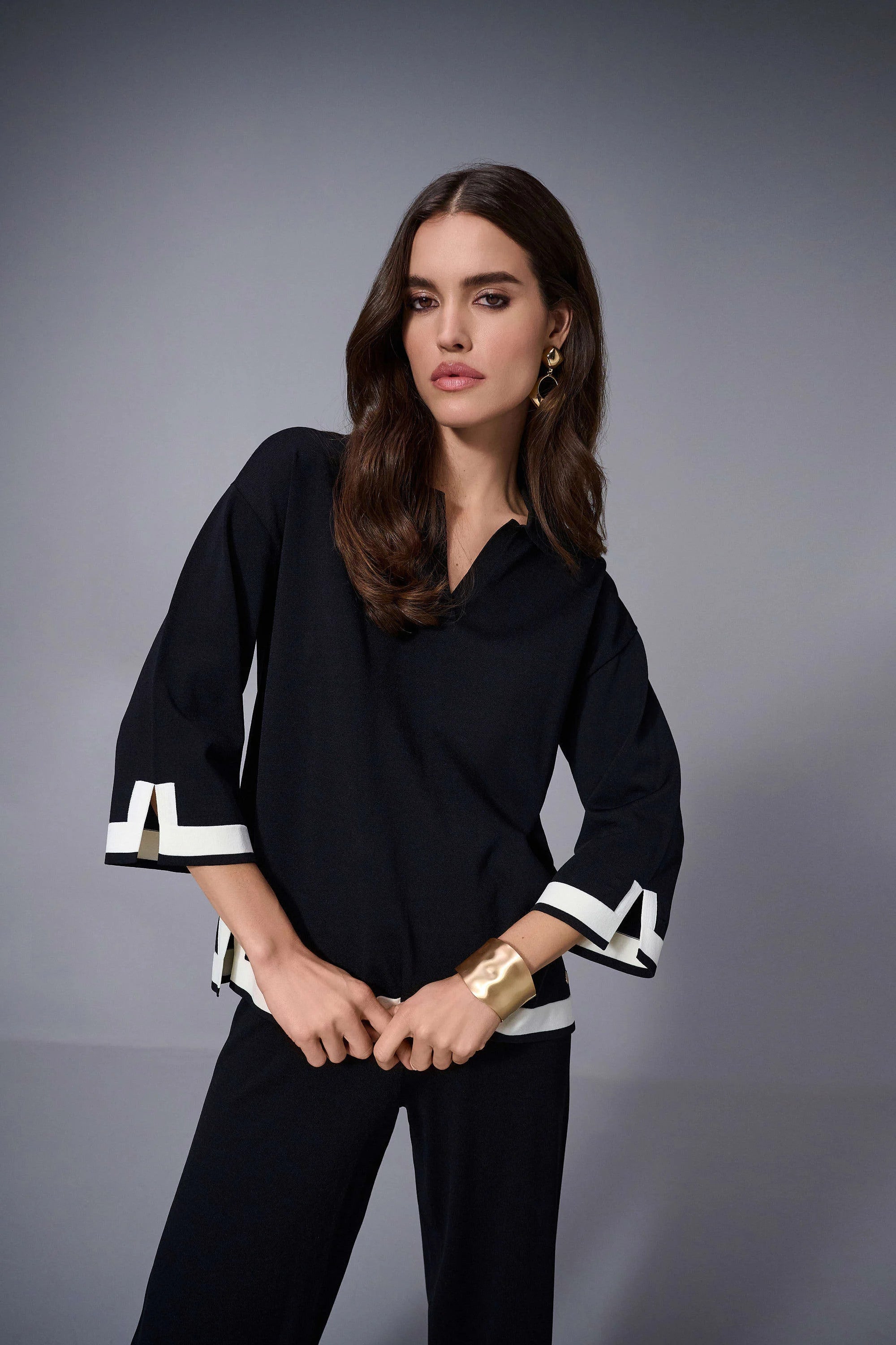 Sweater Knit Colour Block Top 253909