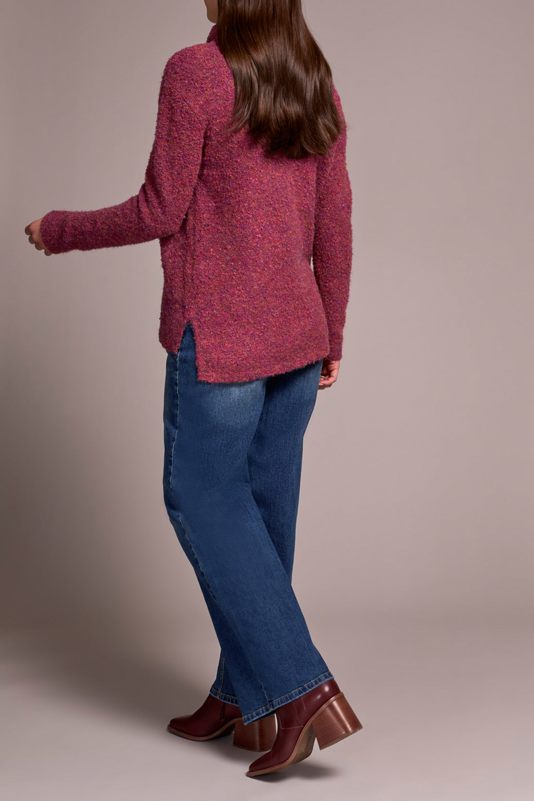 Cowl Neck Sweater W/Side Slits 5929O/5033