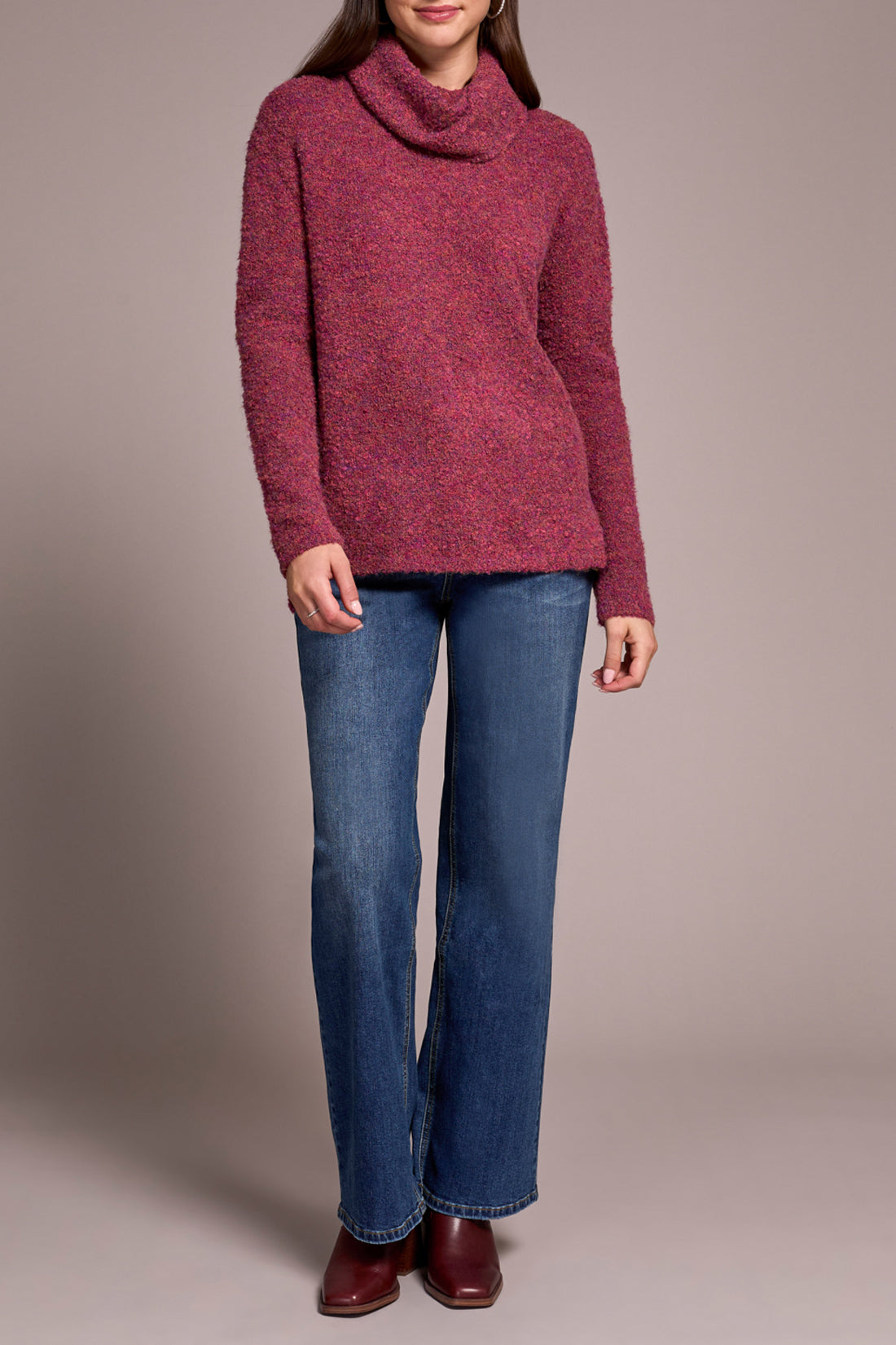 Cowl Neck Sweater W/Side Slits 5929O/5033