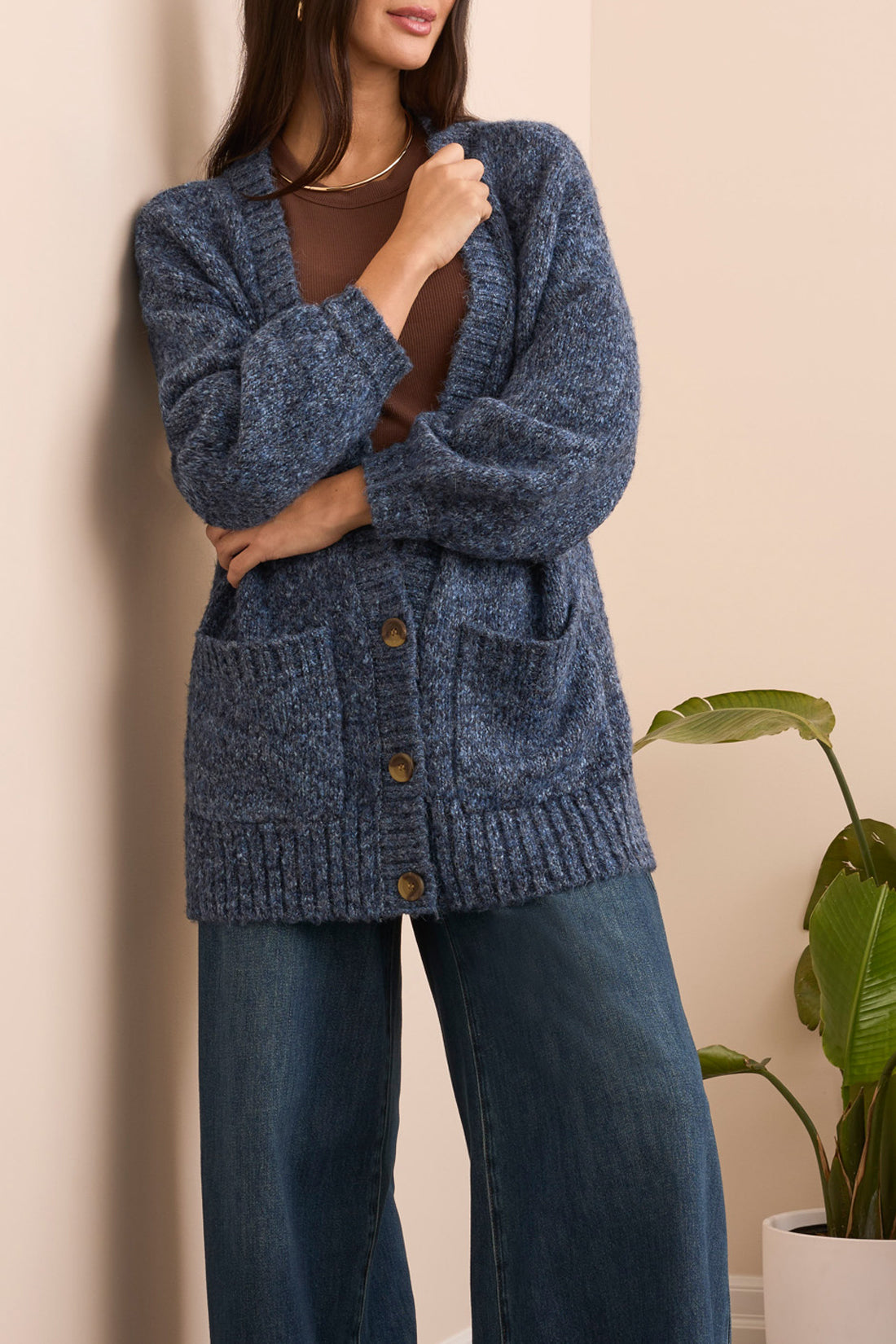 Oversize Puff Sleeve Cardigan 5962O/5051