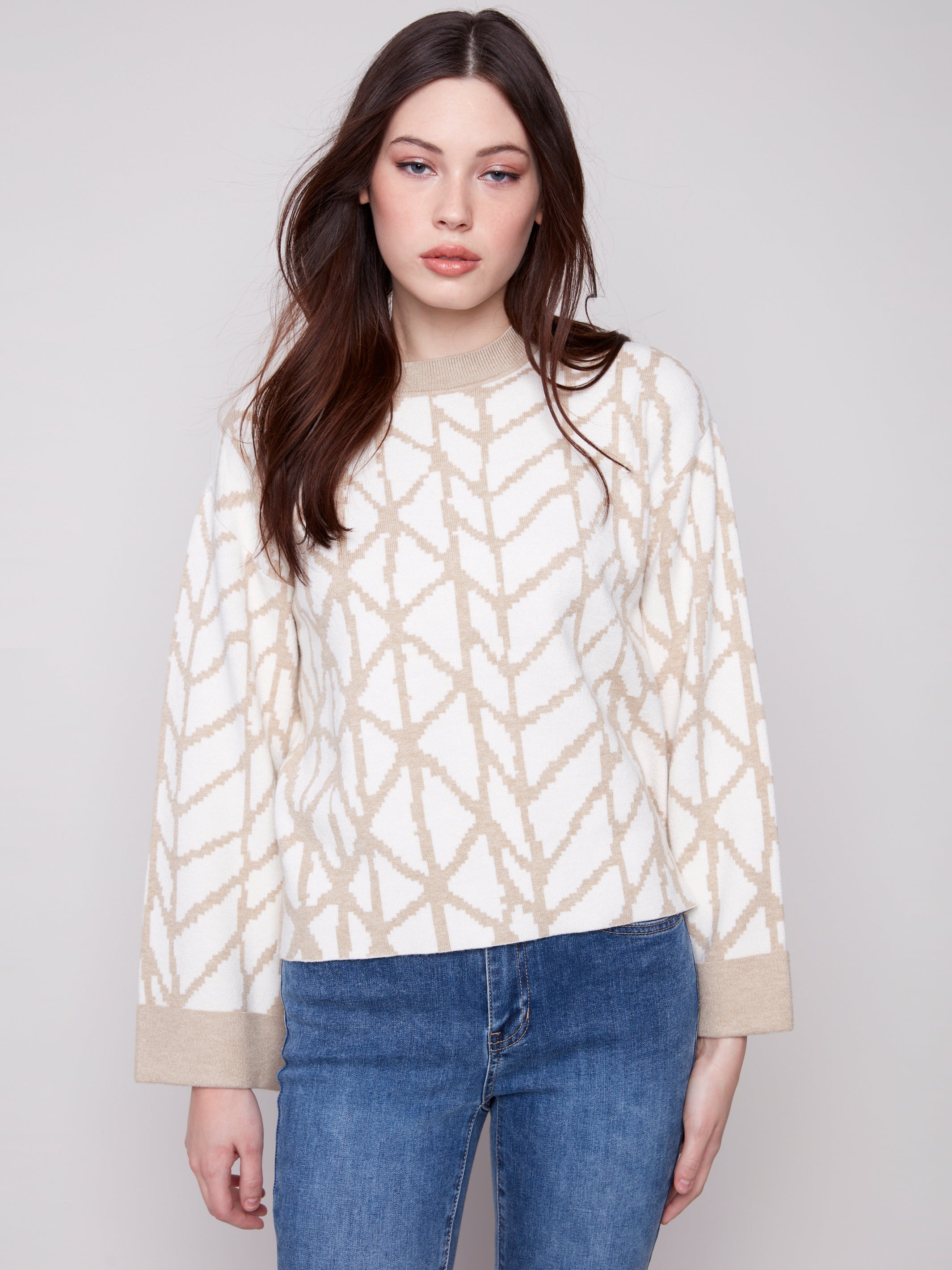 Jacquard Sweater With Cuff Detail C2921/974A