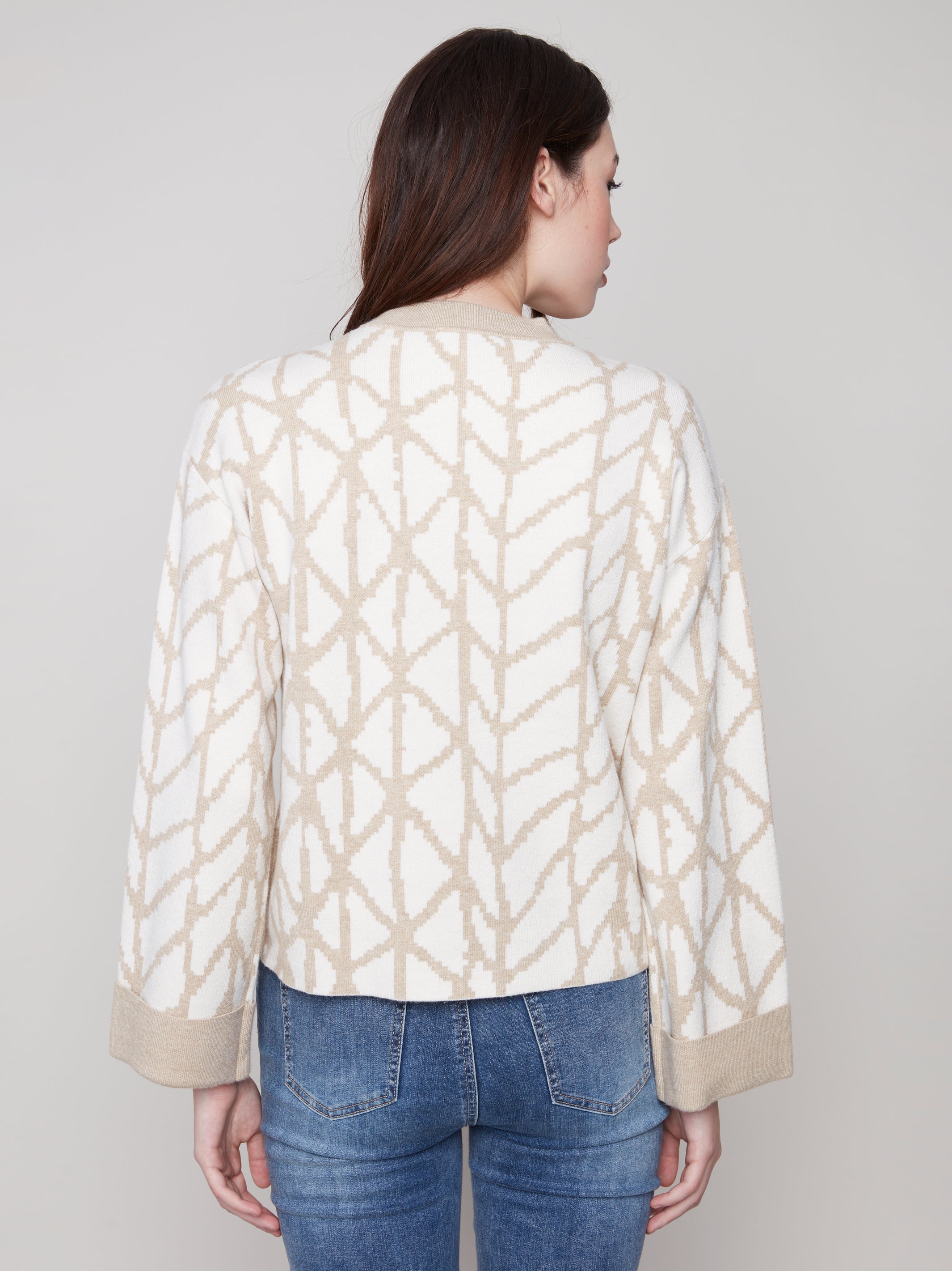 Jacquard Sweater With Cuff Detail C2921/974A