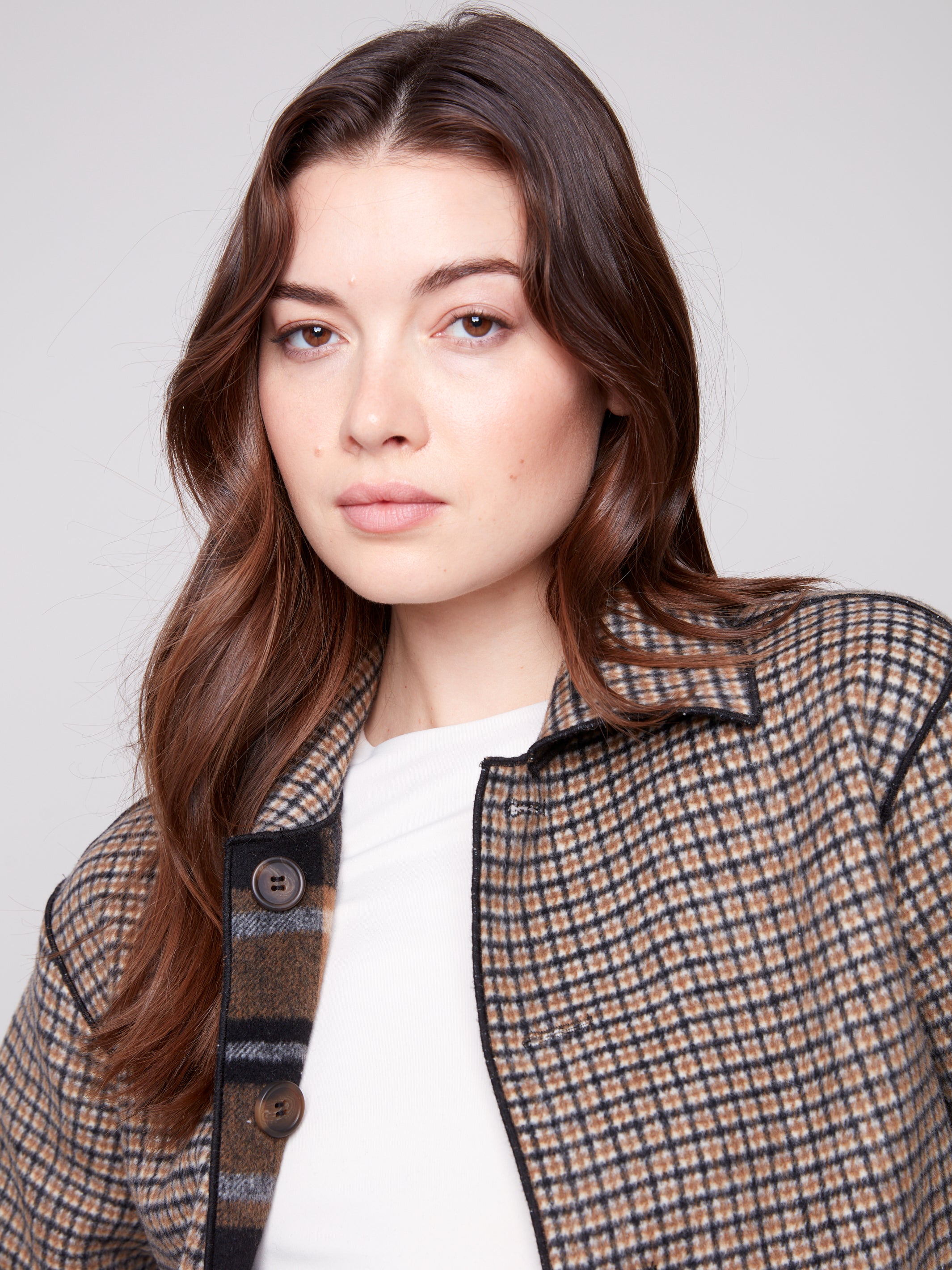 Reversible Plaid Coat C6185Y/134B