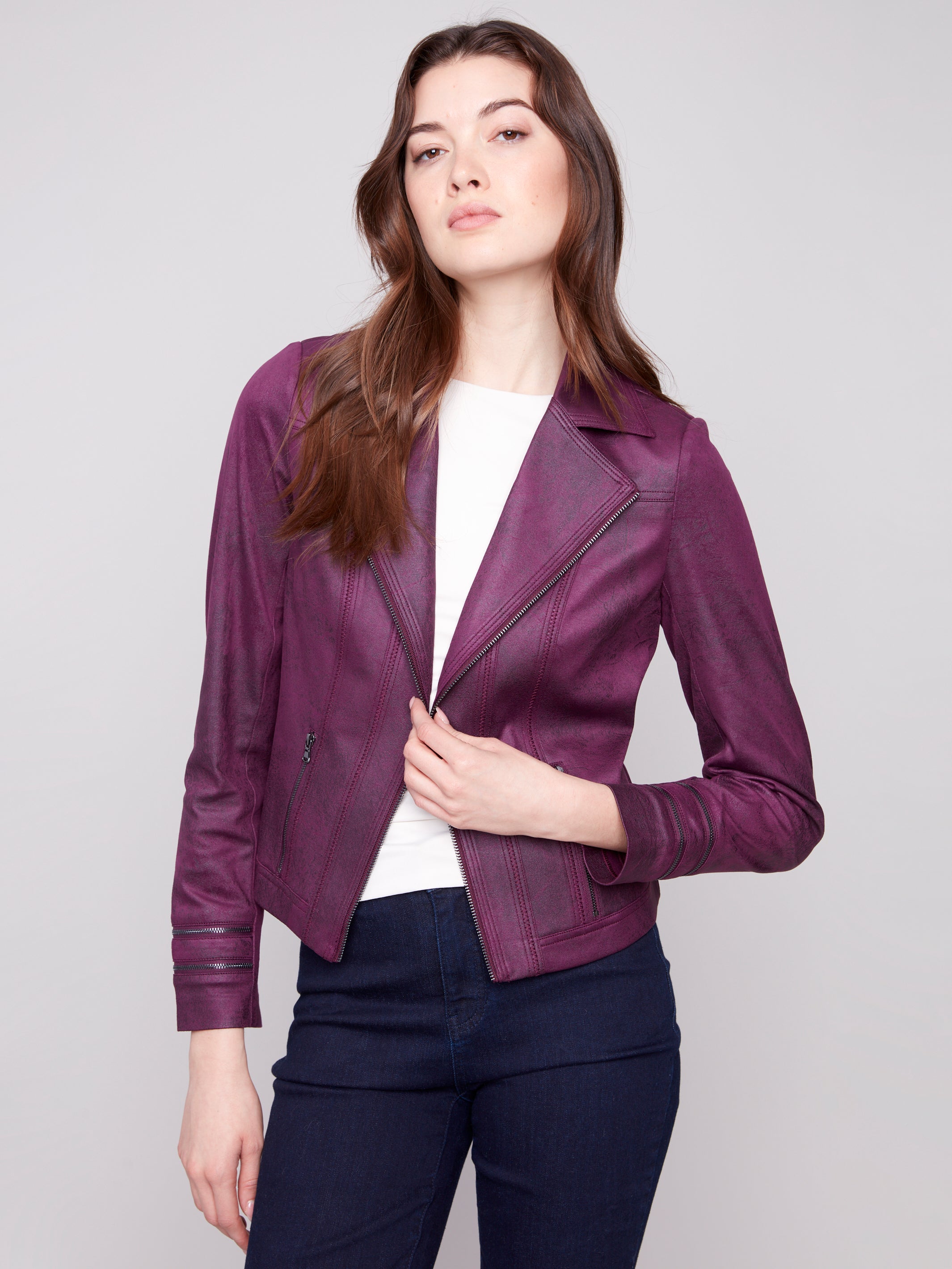 Vintage Faux Leather Jacket C6231Y/869A