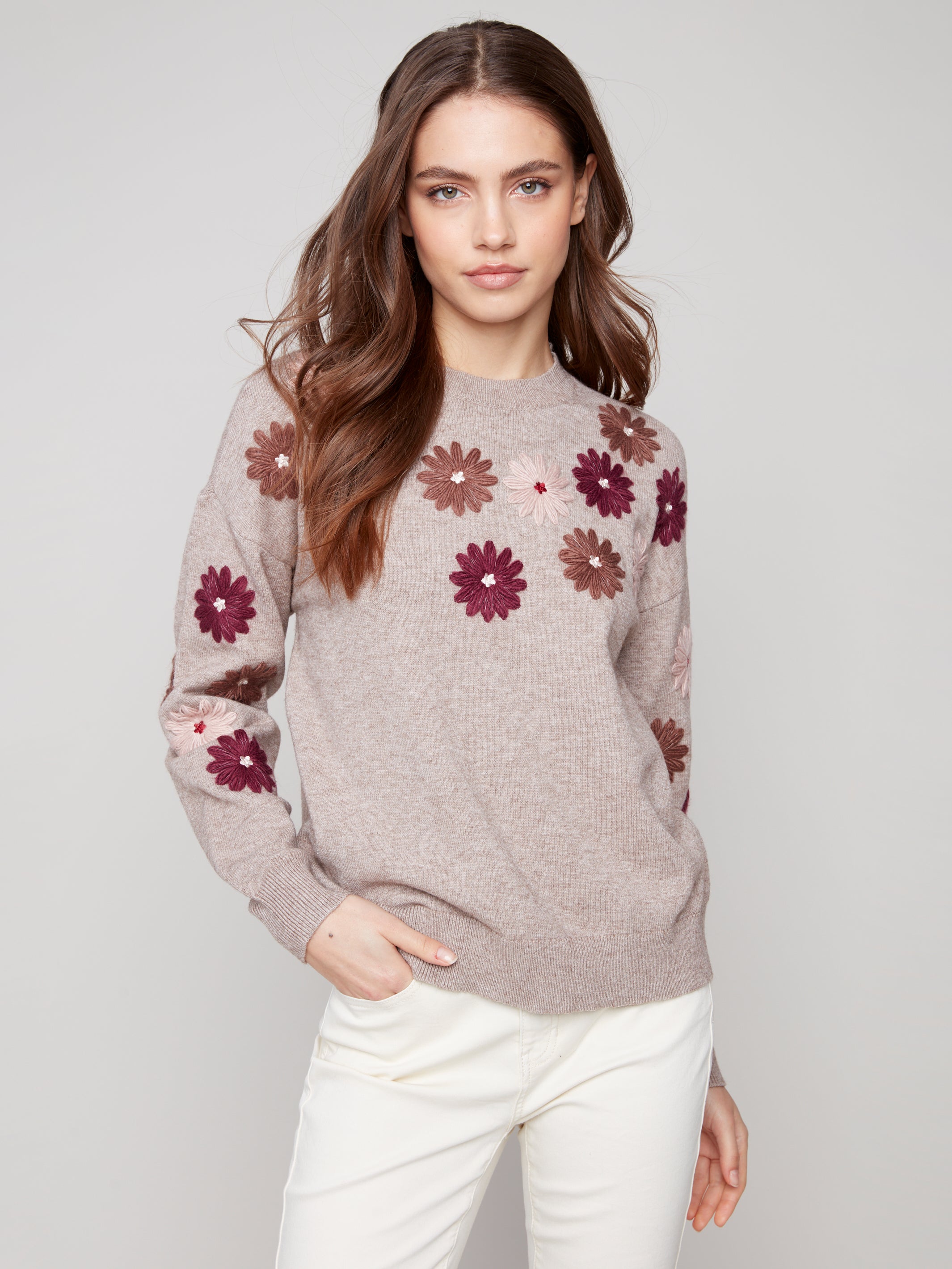 Floral Embroidery Sweater C2891/974A