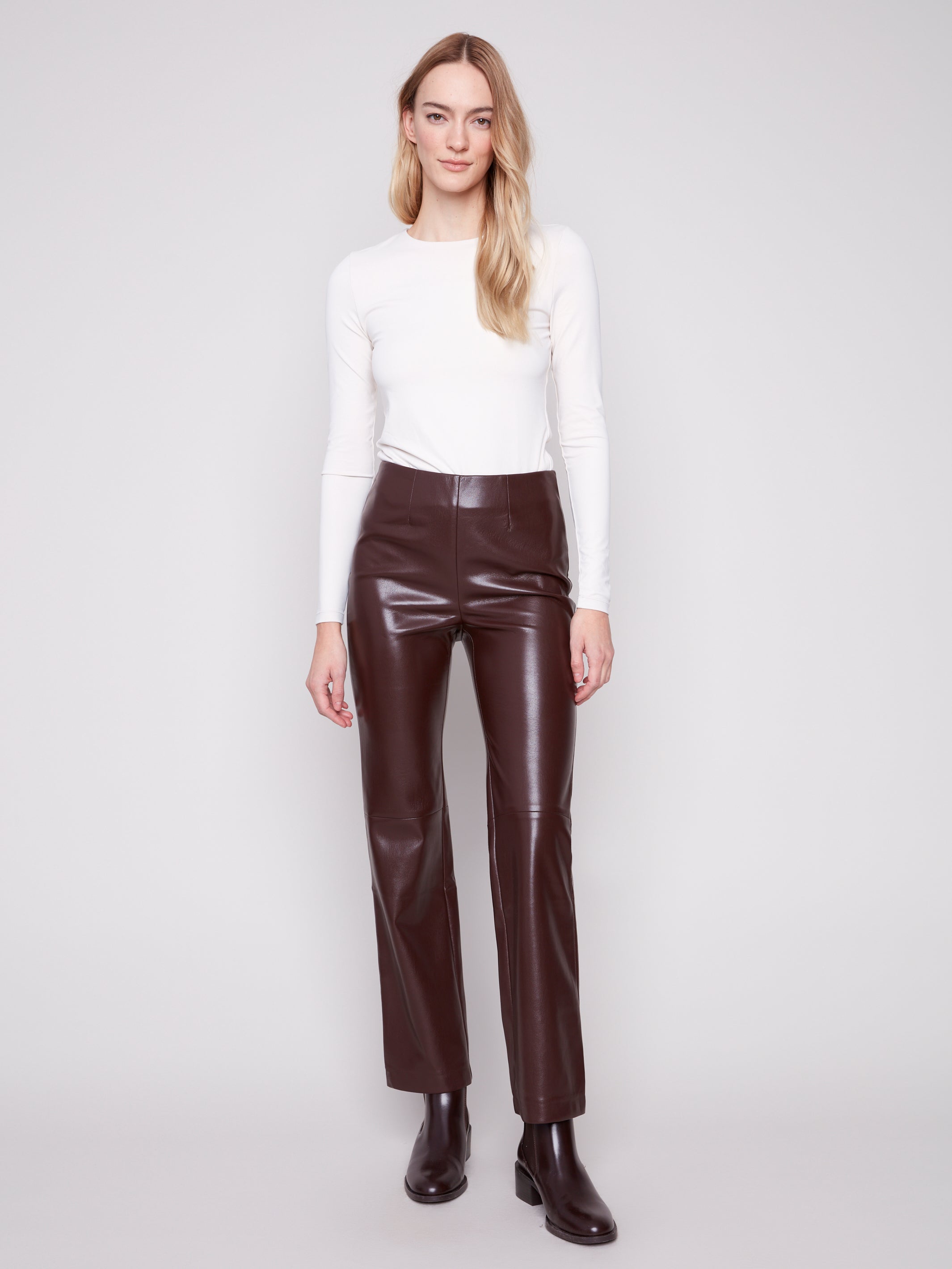 Faux Leather Pull On Pant C5685/375C