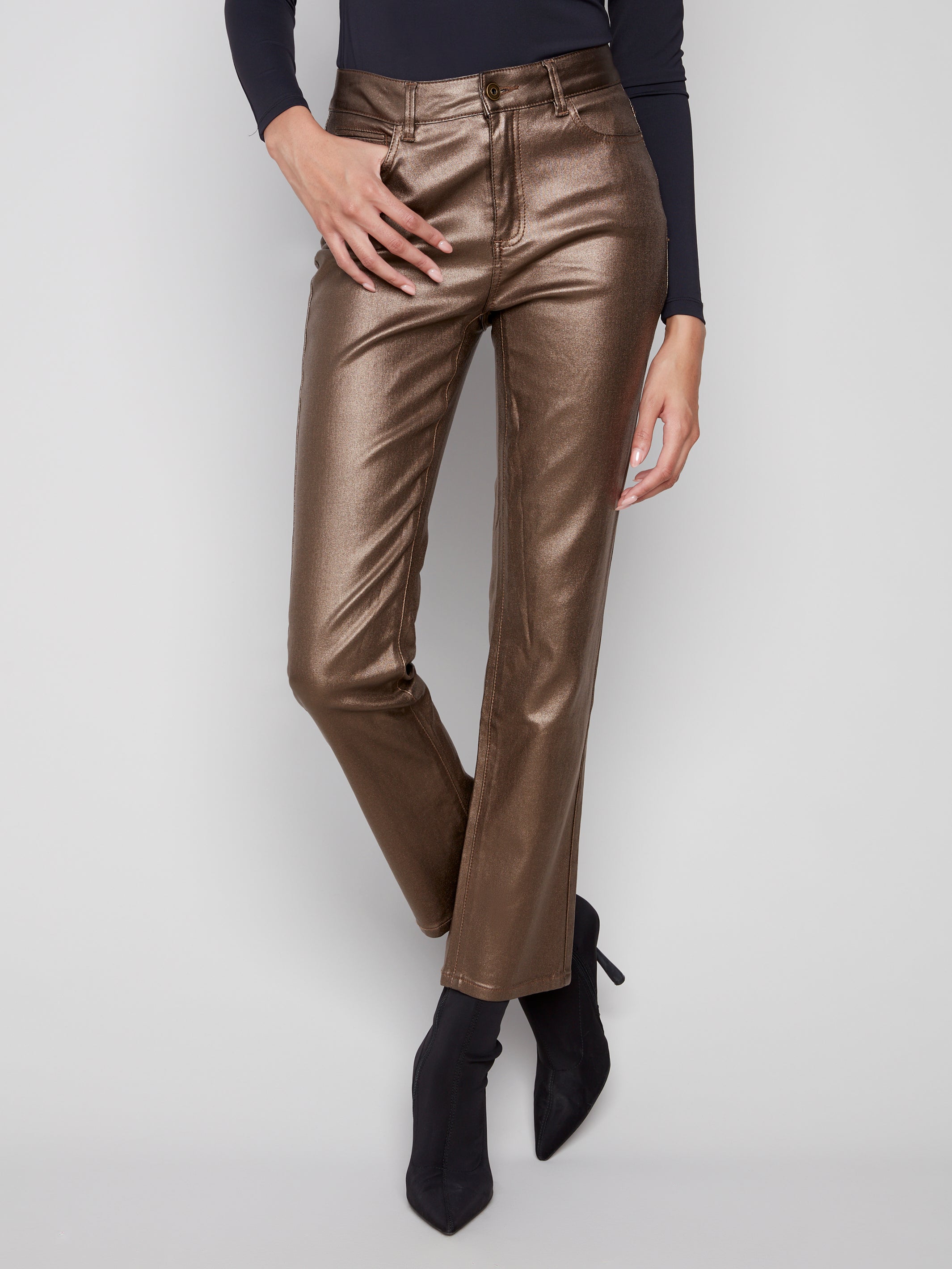Slim Leg Metallic Twill Pants C5671/080C