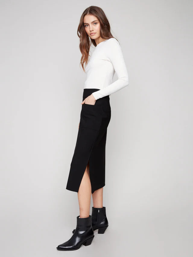 Gutsy Crepe Skirt With Patch Pockets C7076R-049