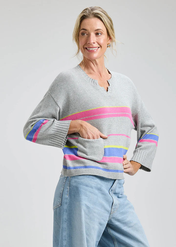 Crop Stripe Sweater ZP8423U