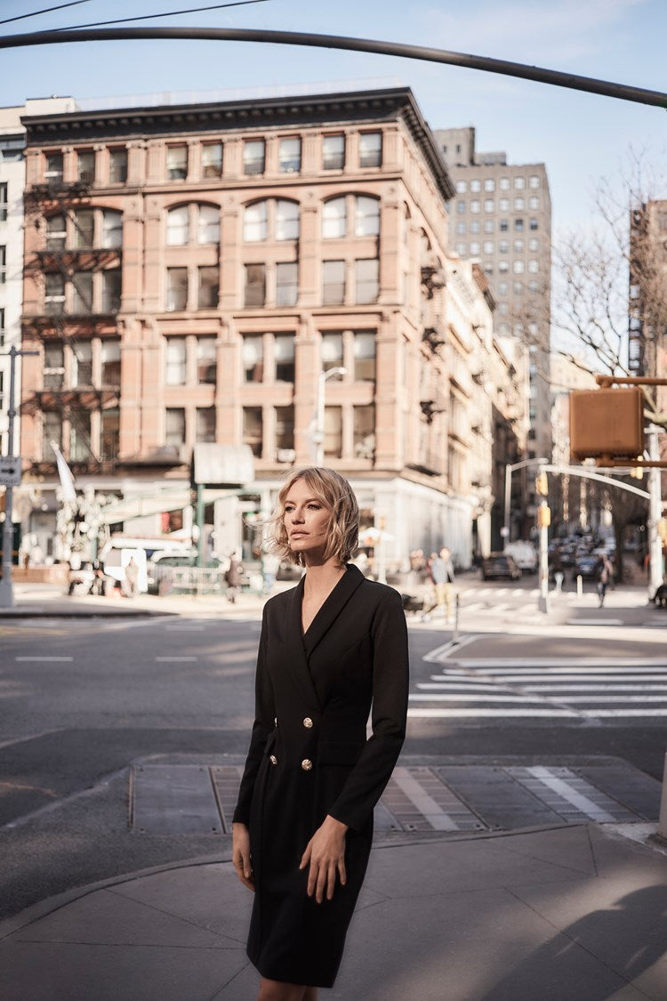 Scuba Crepe Blazer Dress 243146