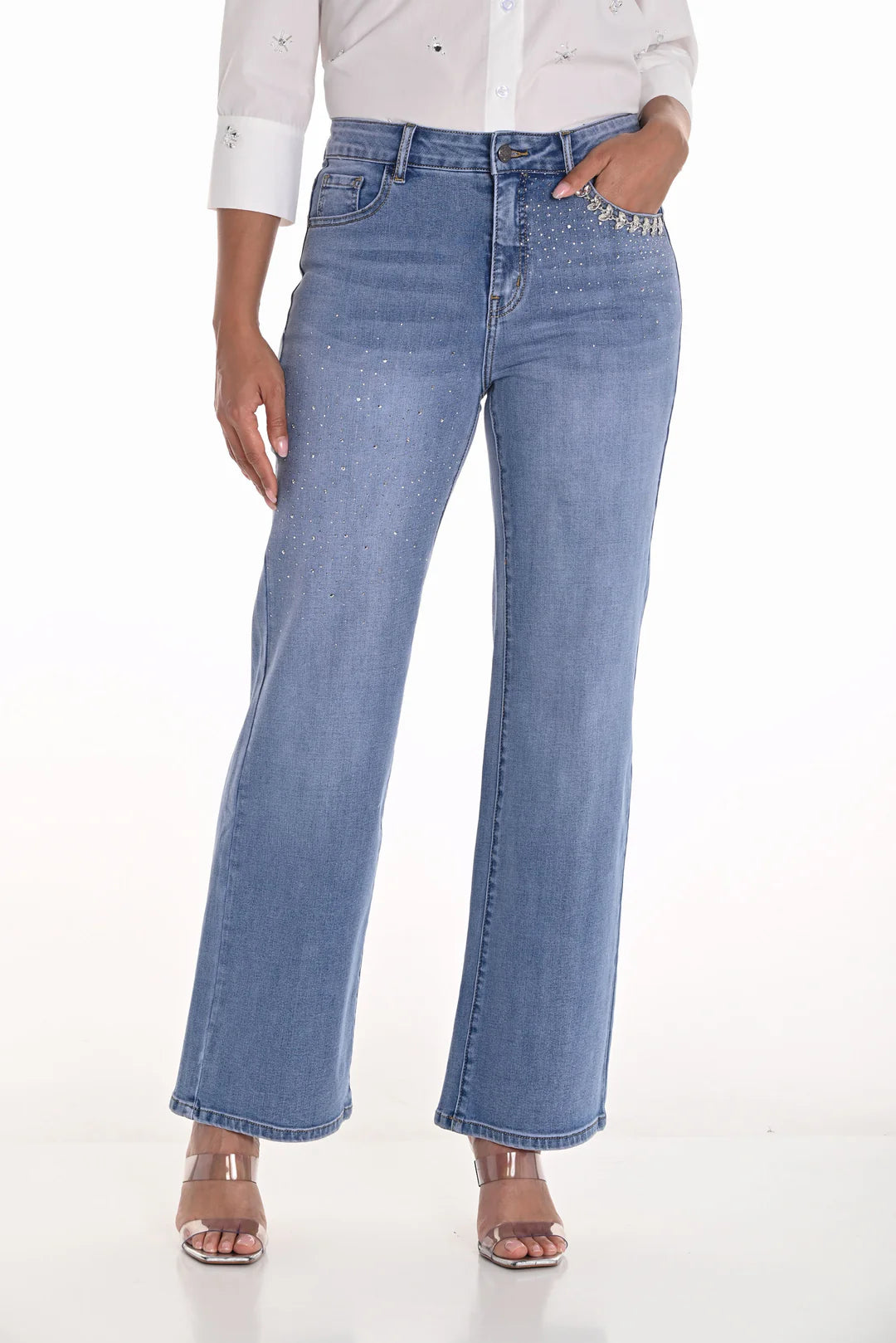 Embellished High-Waisted Denim Pant 251501