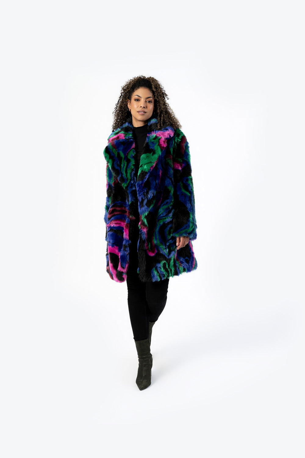 Knit Faux Fur Coat 253537