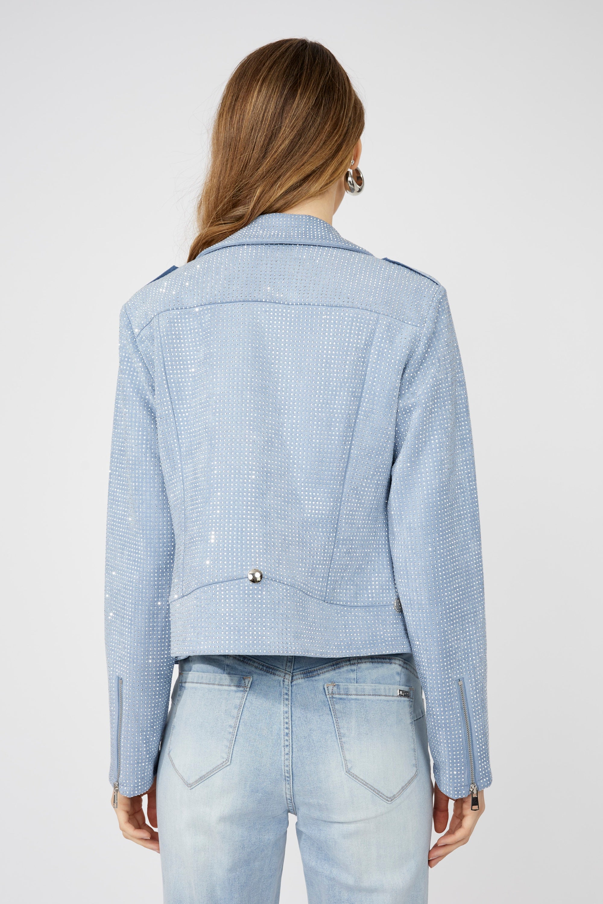 Zippered Collared Long Sleeve Top Style 243444