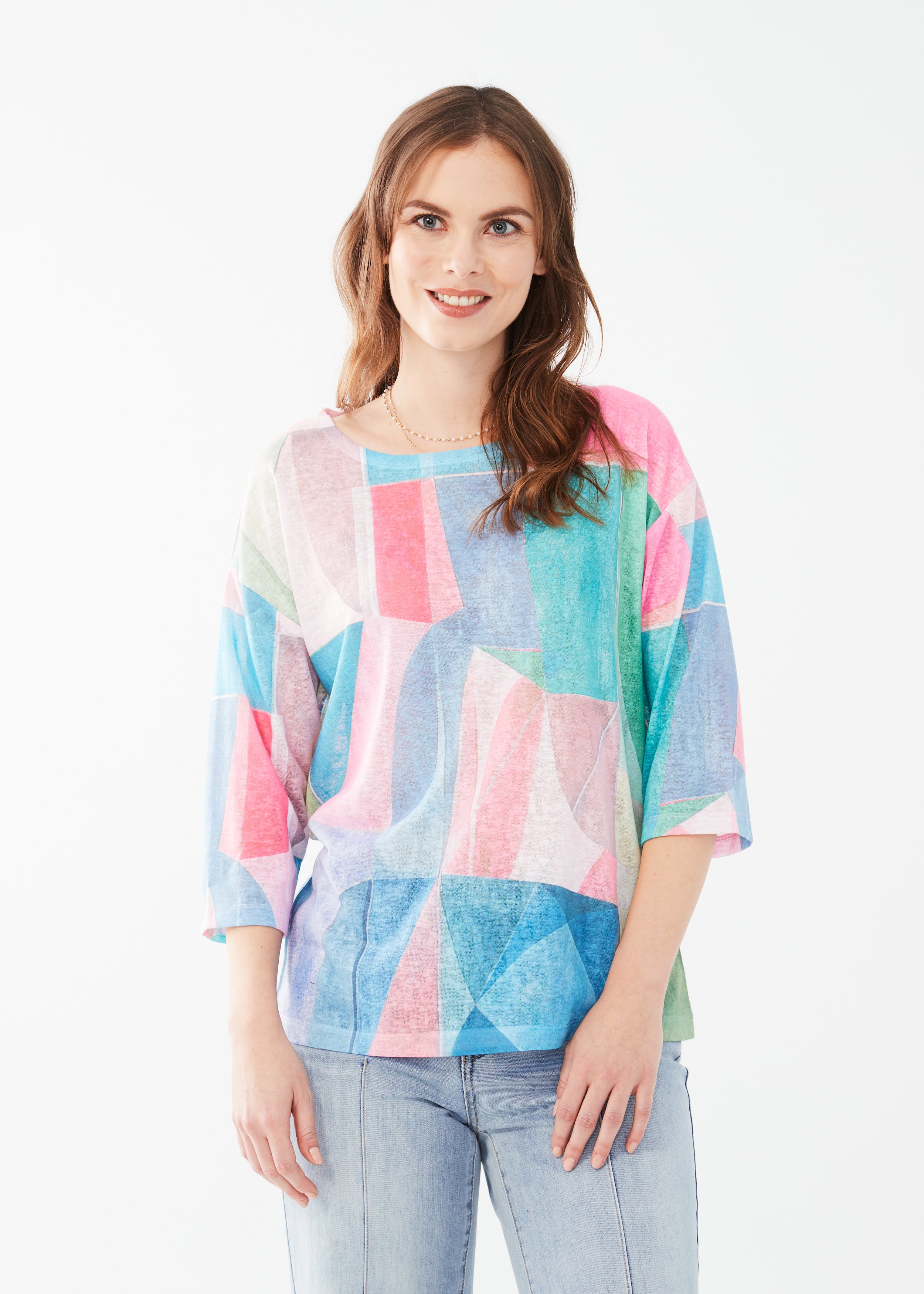 Drop Shoulder 3/4 Sleeve Top 3593451