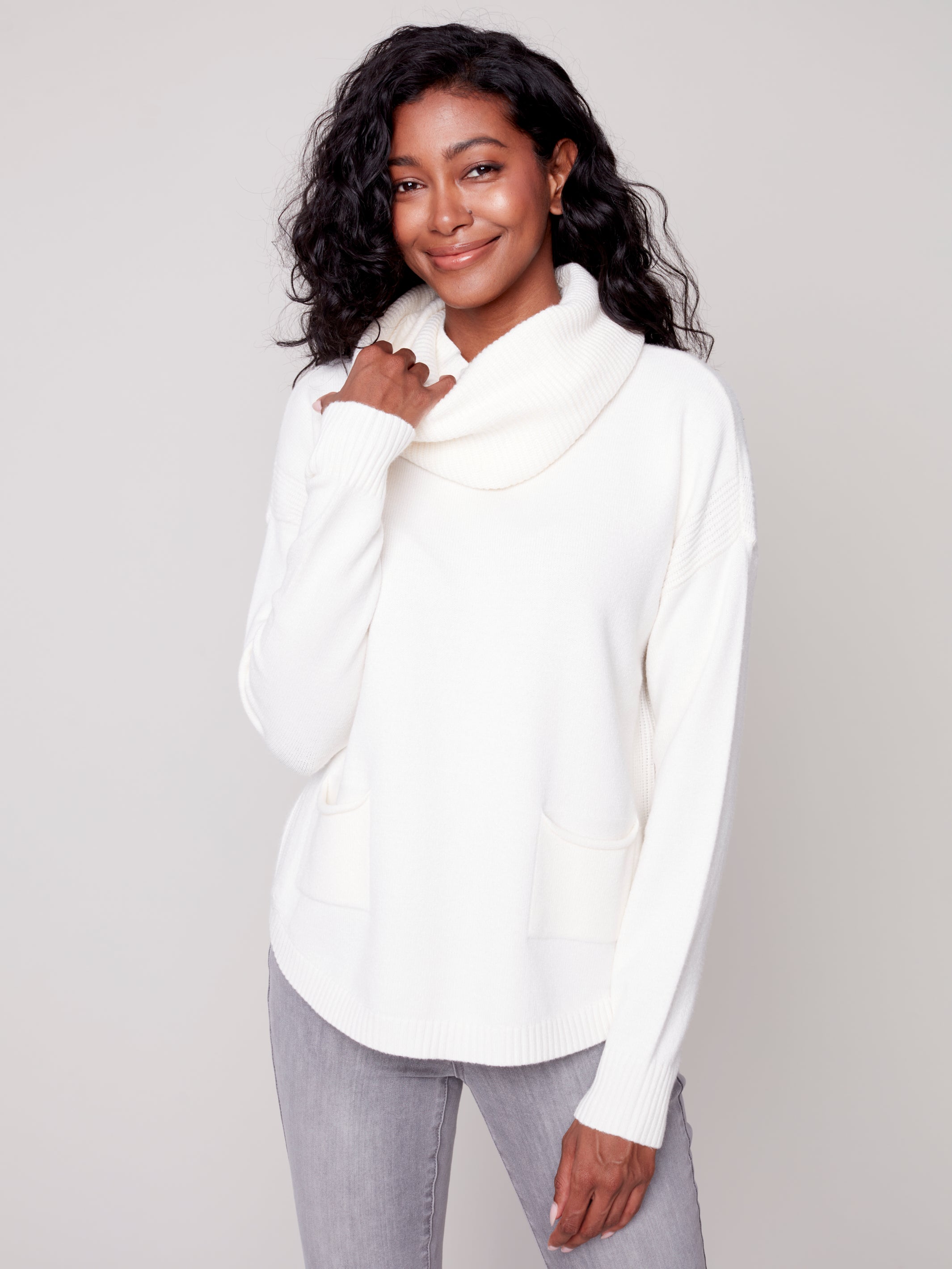 Sweater With Detachable Scarf C2420R/464A