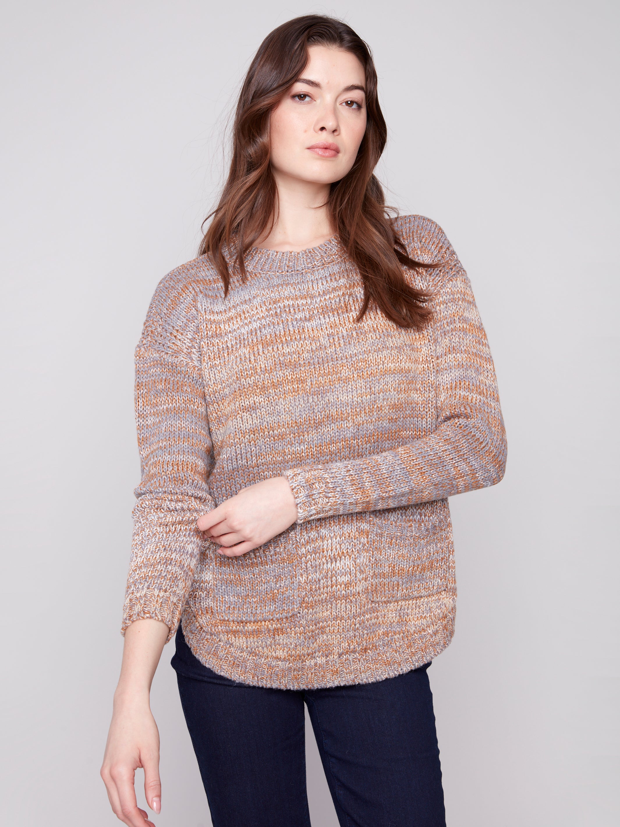 Sweater With Removable Scarf C2420Y/357C