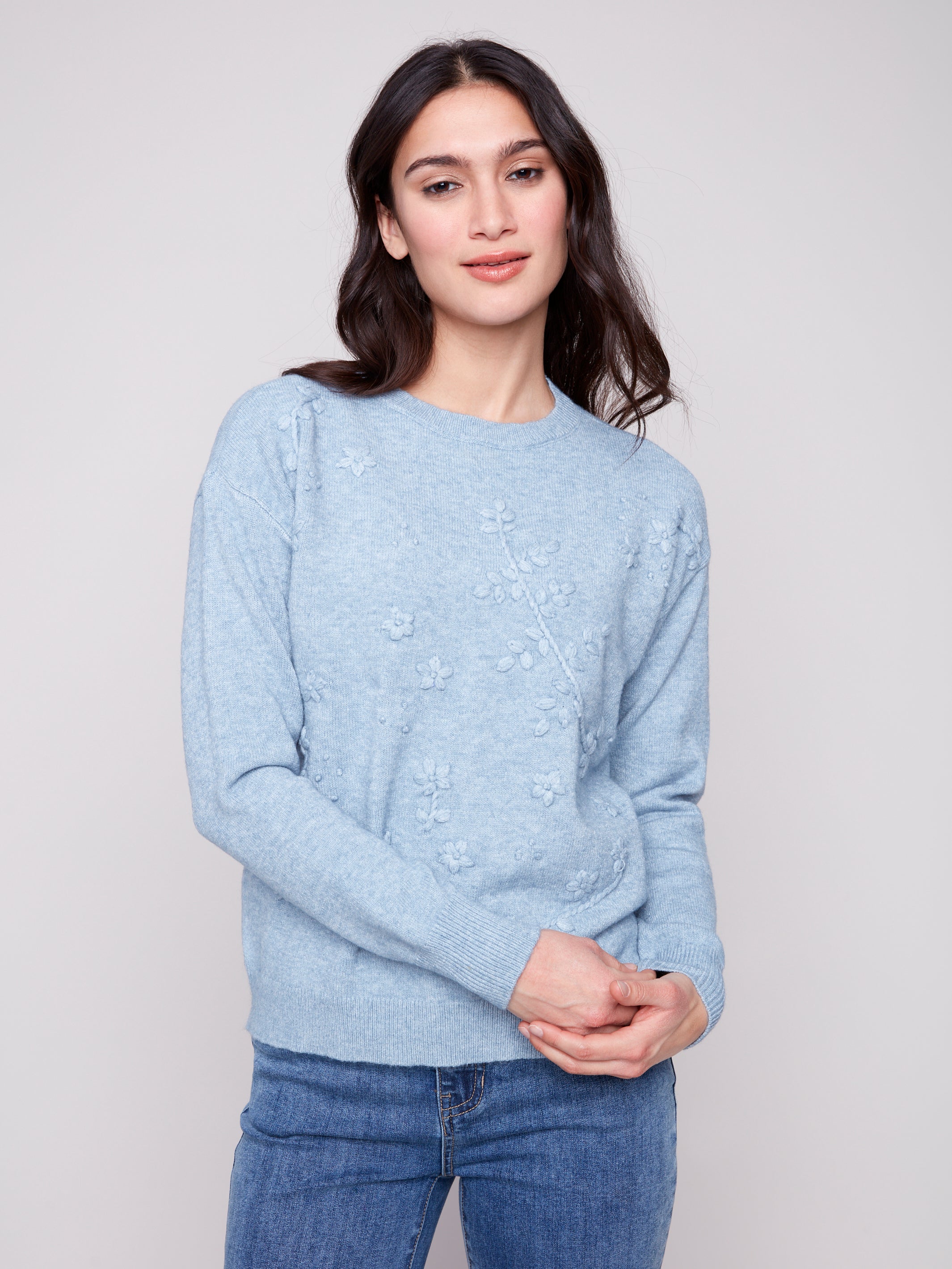 Crew Neck Embroidered Sweater C2821/736A