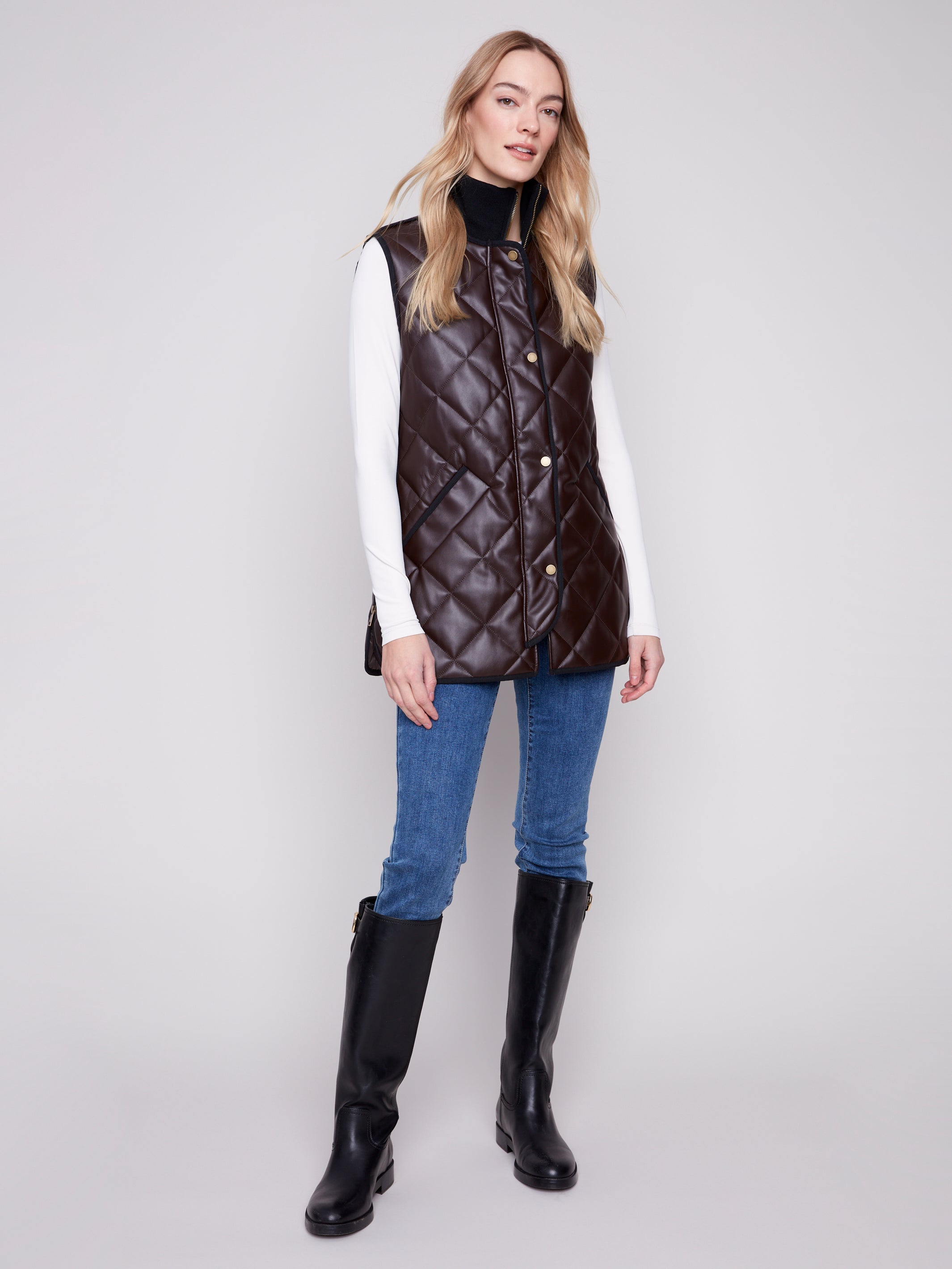 Faux Leather Vest C6321R/945B