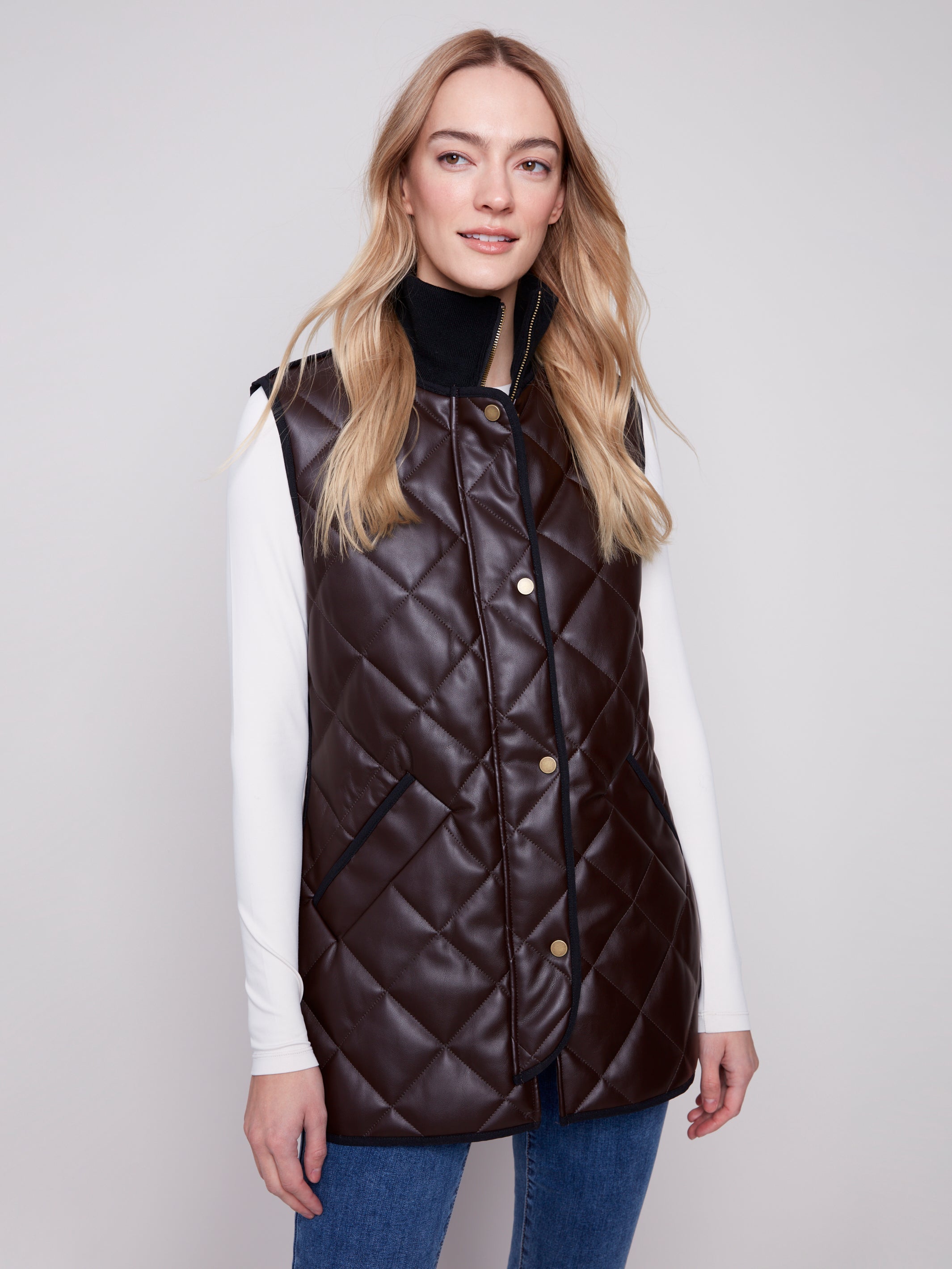 Faux Leather Vest C6321R/945B