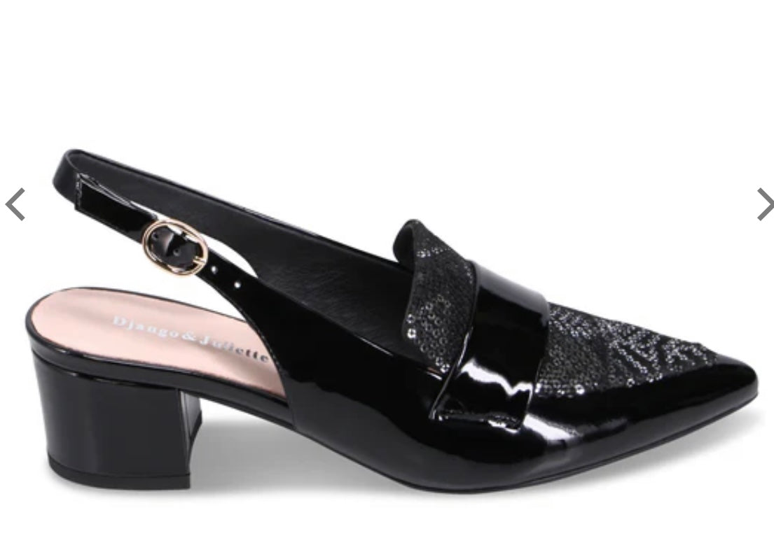 Aiday Black Sparkles Slingback