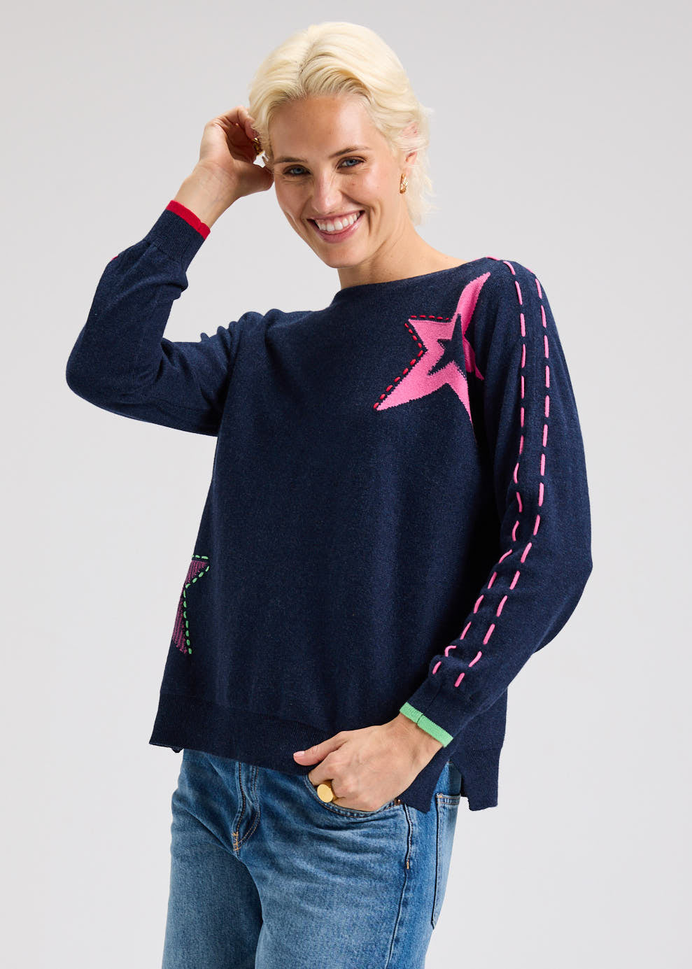 Threaded Star Sweater ZP7526U