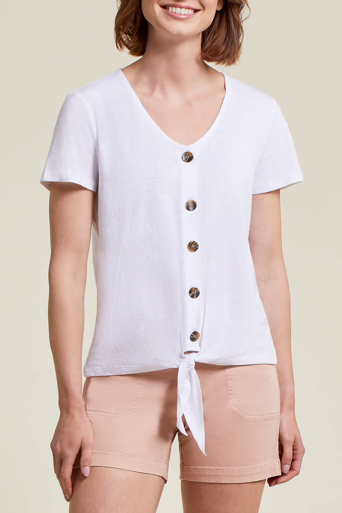 V Neck Top With Buttons 1326O