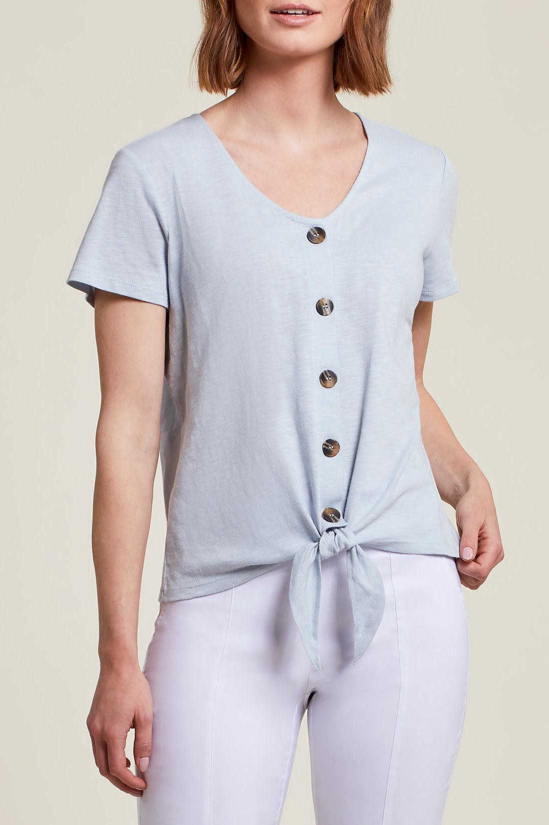 V Neck Top With Buttons 1326O