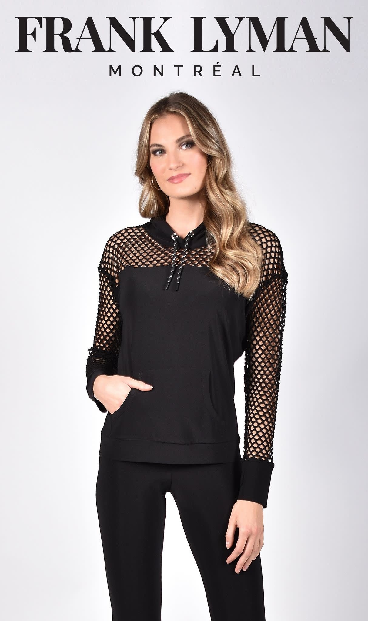 Black Knit Top With Hood