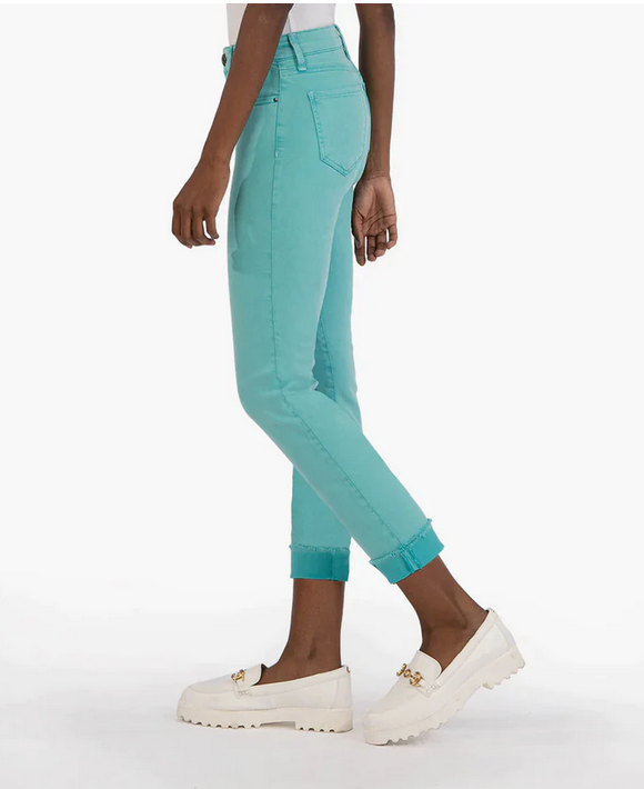 Kut From The Kloth Amy Straight Leg Crop Jeans (Spearmint)