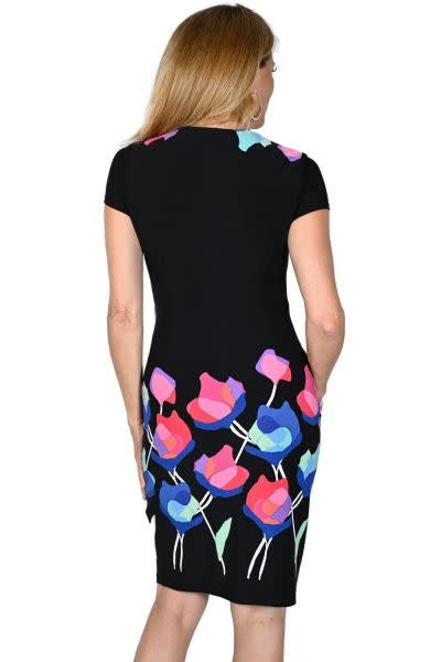 Black/Royal Knit Dress 231380