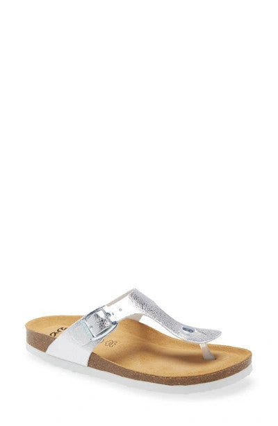 Fran Silver Metallic Thong Sandal