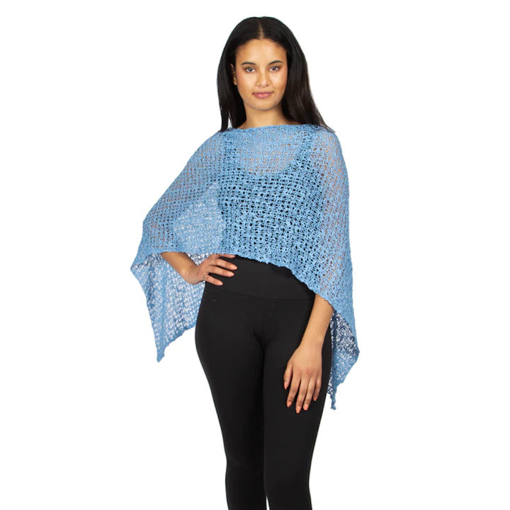 Knitted Popcorn Poncho AF1901