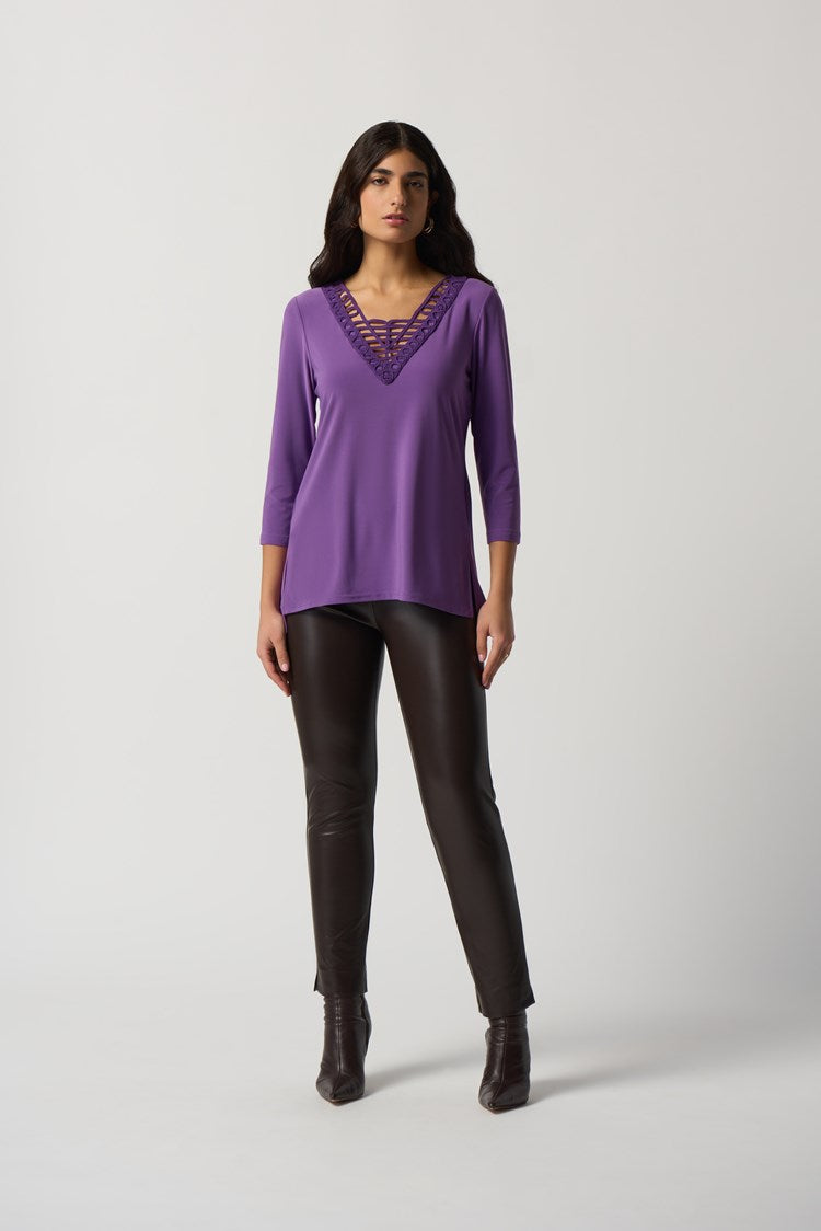 Black Faux Leather Pants Style 223196