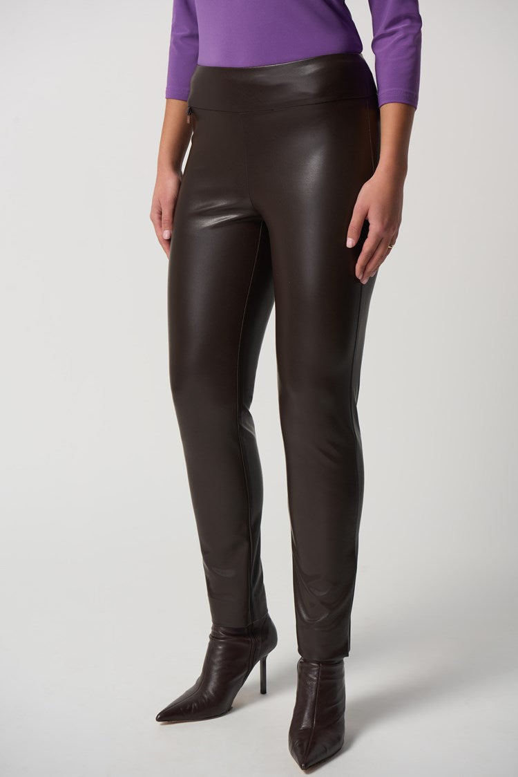 Black Faux Leather Pants Style 223196