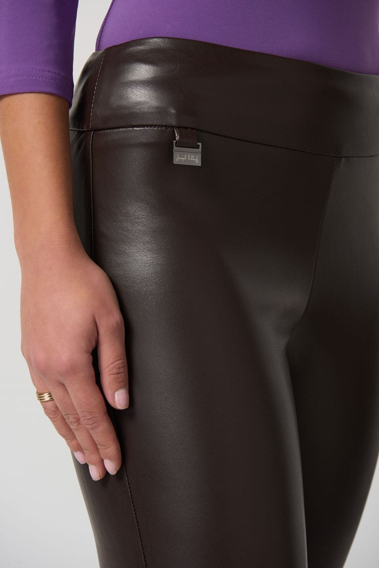 Black Faux Leather Pants Style 223196