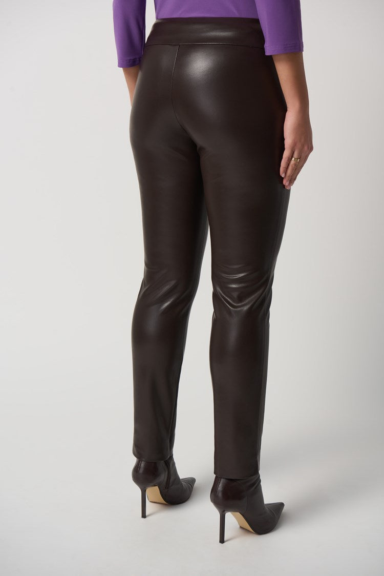 Black Faux Leather Pants Style 223196