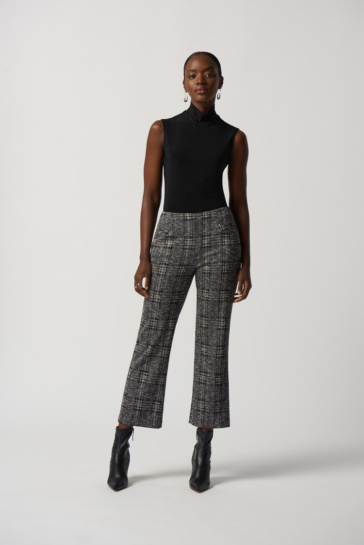 Plaid Jacquard Cropped Pants 233138