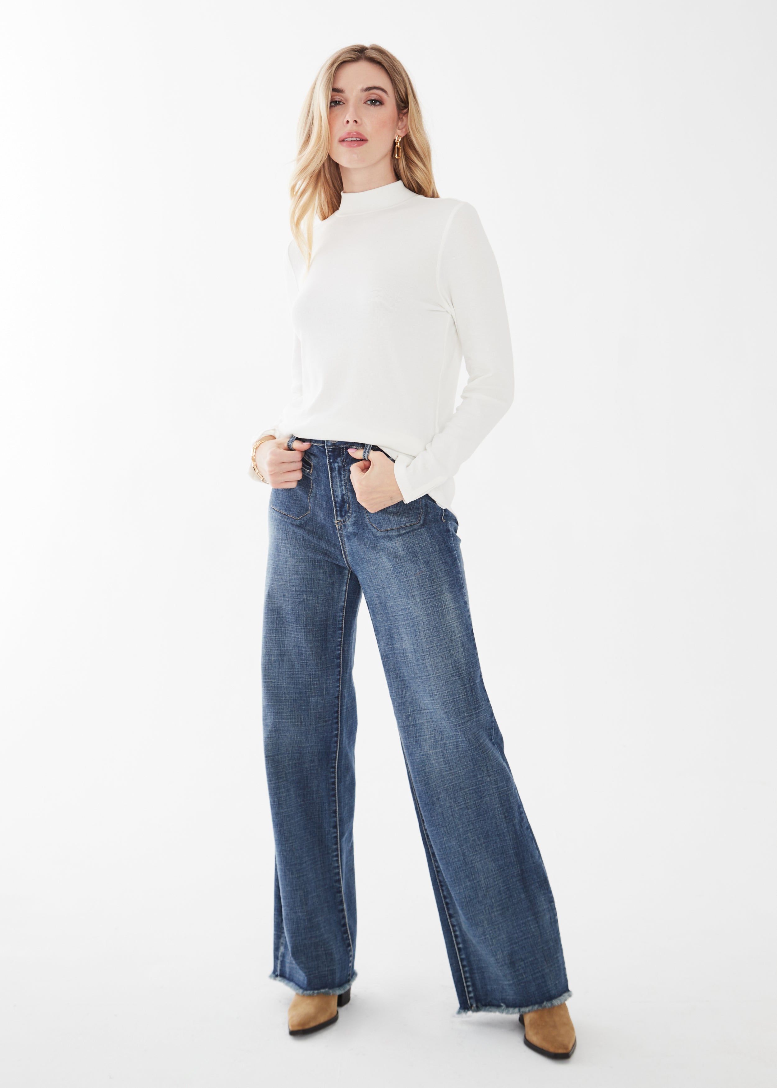 Long Sleeve Mock Neck Top 3415161